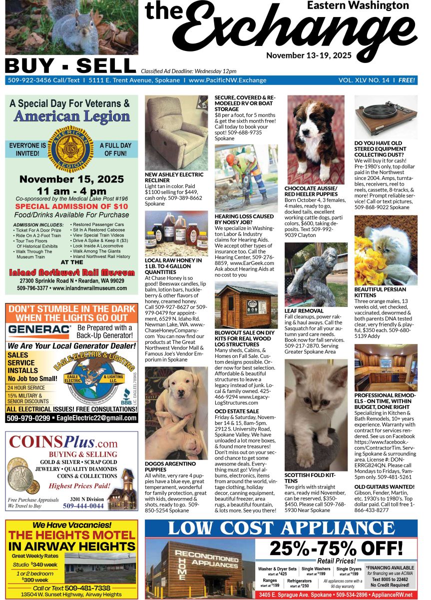 Front cover of Eastern Washington edition of the Exchange