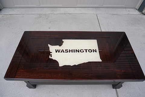 BEAUTIFUL COFFEE TABLE WITH CUSTOM EPOXY TOP