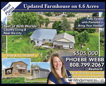 BEST OF BOTH WORLDS! WEST PLAINS FARMHOUSE, 4.6 ACRES