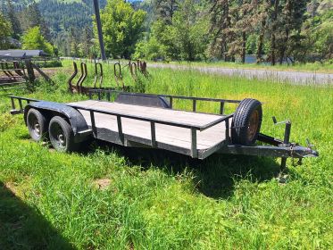 1999 FLATBED TRAILER 16’ BUMPER PULL
