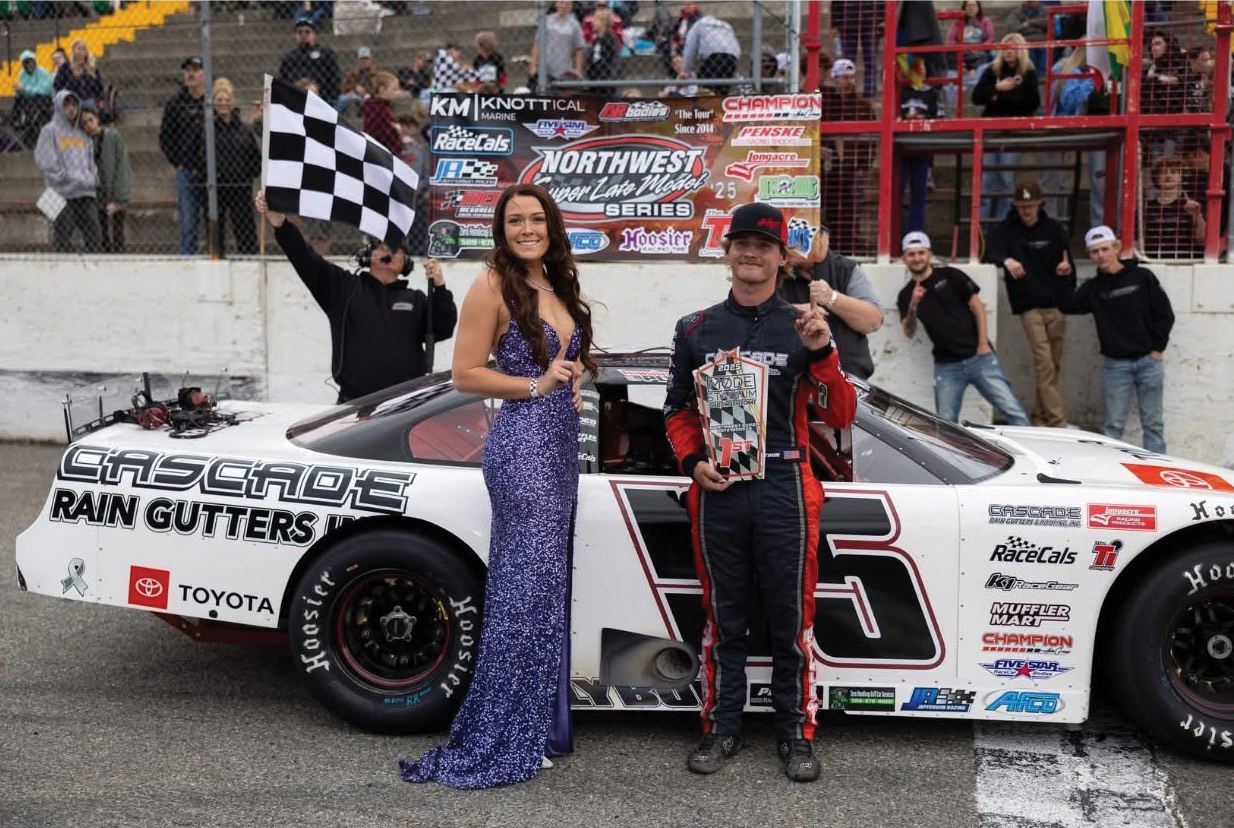 Haeden Plybon ended a drought of seven series starts in the NW Super Late Model Series at his home track at Stateline Speedway in the “Knottical Marine 150” on May 17. Dishaw Photography