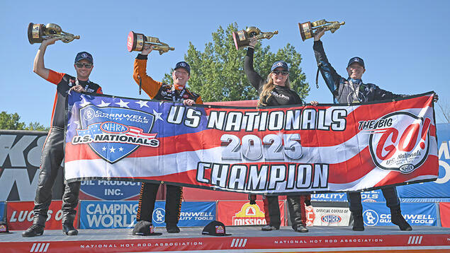 Andrew Riehl following his Idaho 200 win at Stateline Speedway, July 26. (Dishaw Photo)