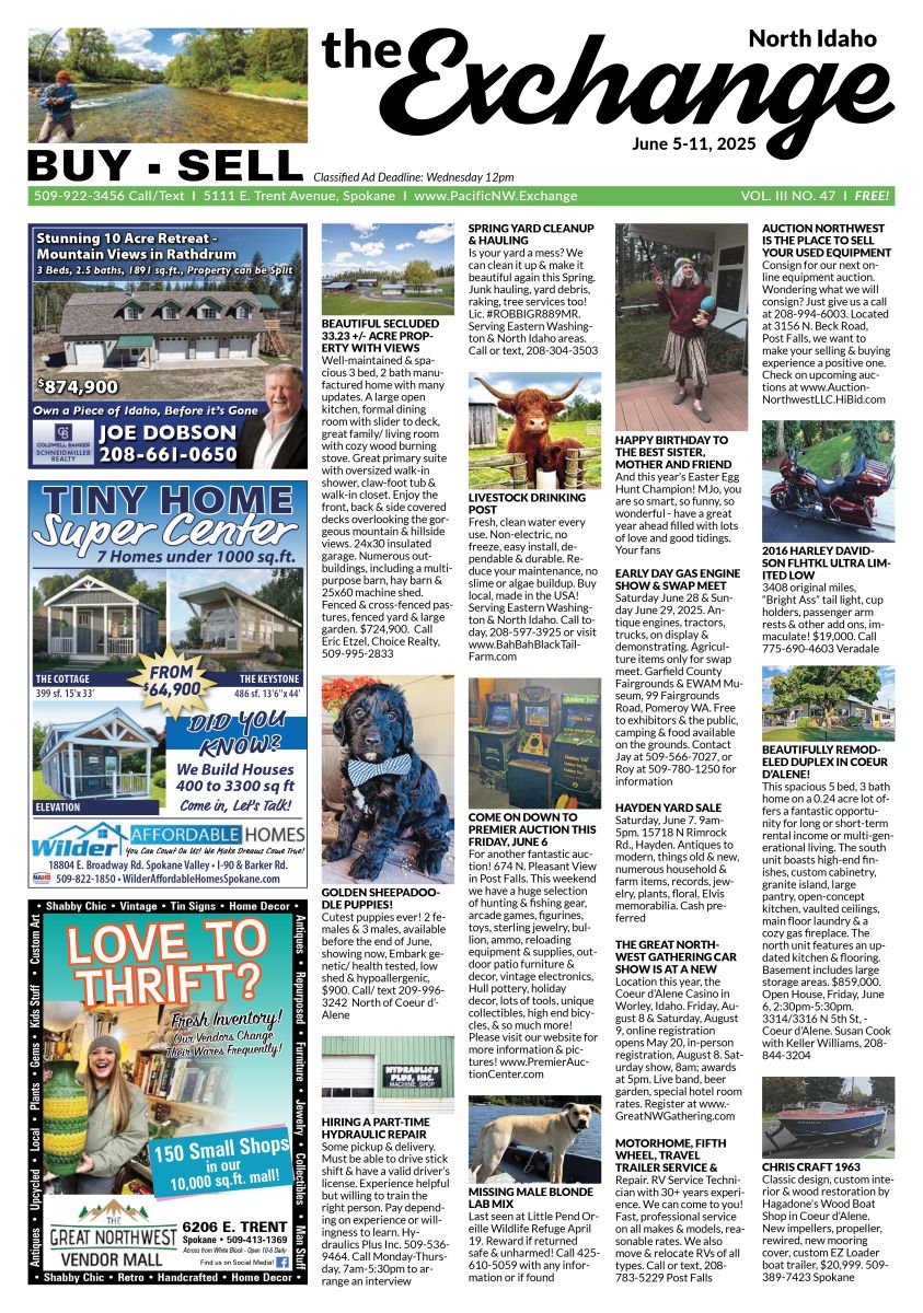 Front Cover of the North Idaho edition of the Exchange