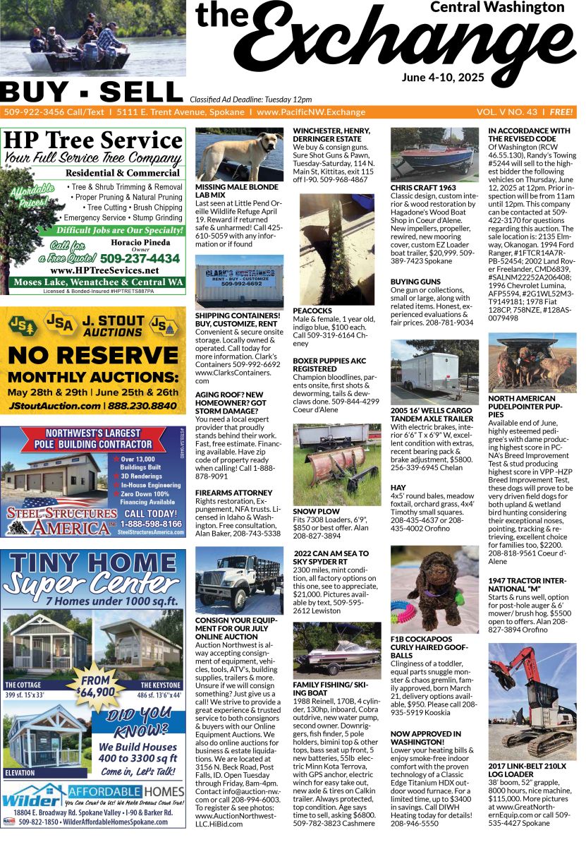 Front Cover of the Wenatchee/Moses Lake edition of the Exchange