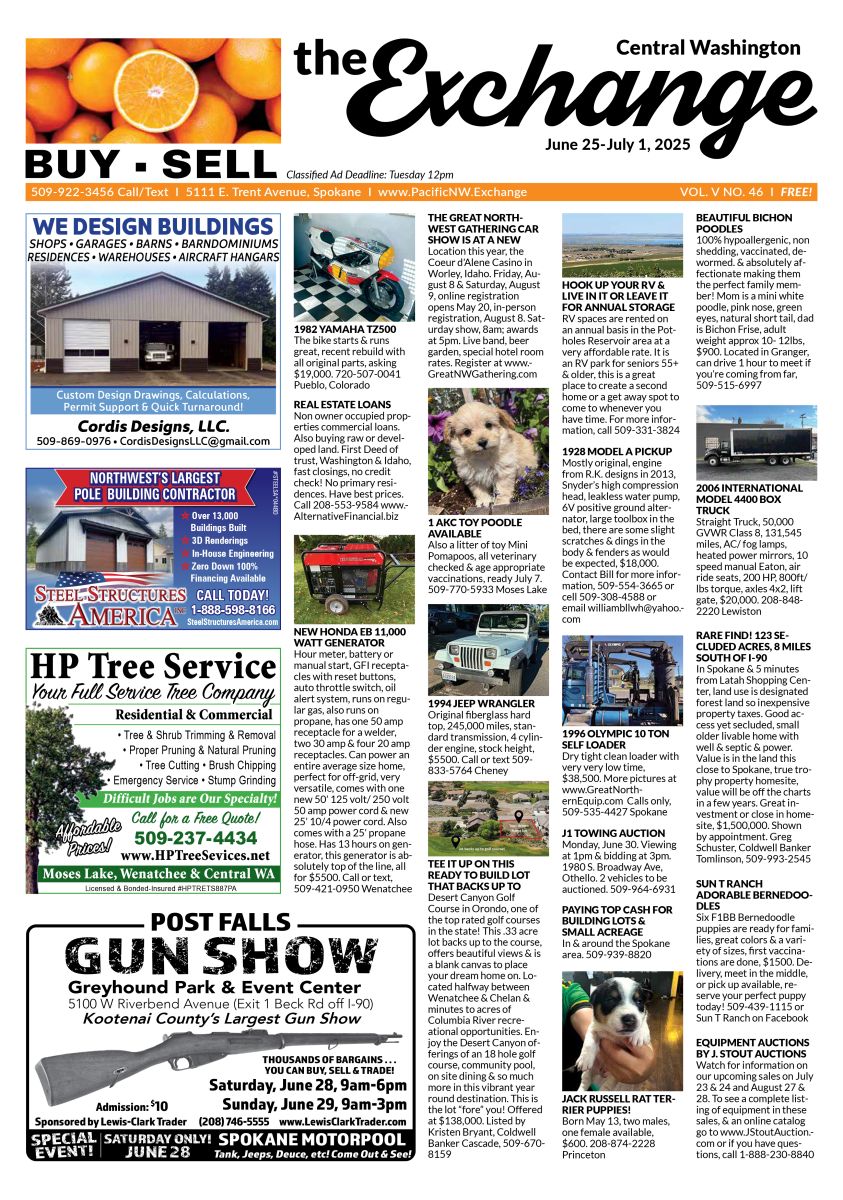 Front Cover of the Wenatchee/Moses Lake edition of the Exchange