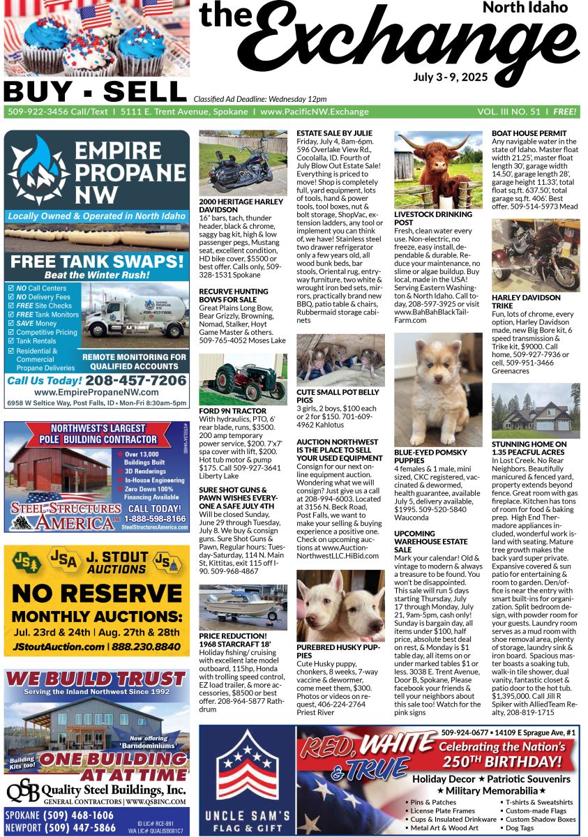 Front Cover of the North Idaho edition of the Exchange
