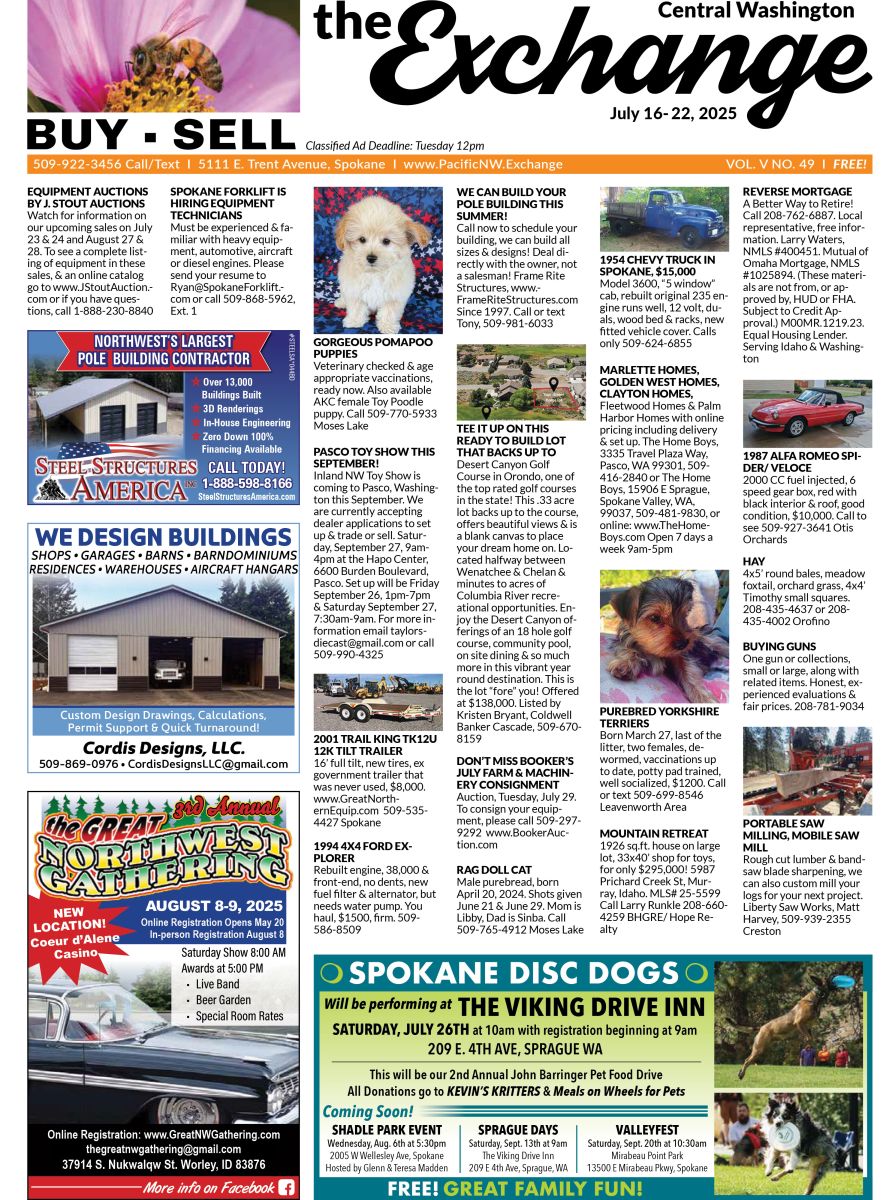 Front Cover of the Wenatchee/Moses Lake edition of the Exchange