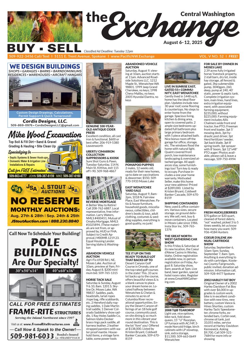 Front Cover of the Wenatchee/Moses Lake edition of the Exchange
