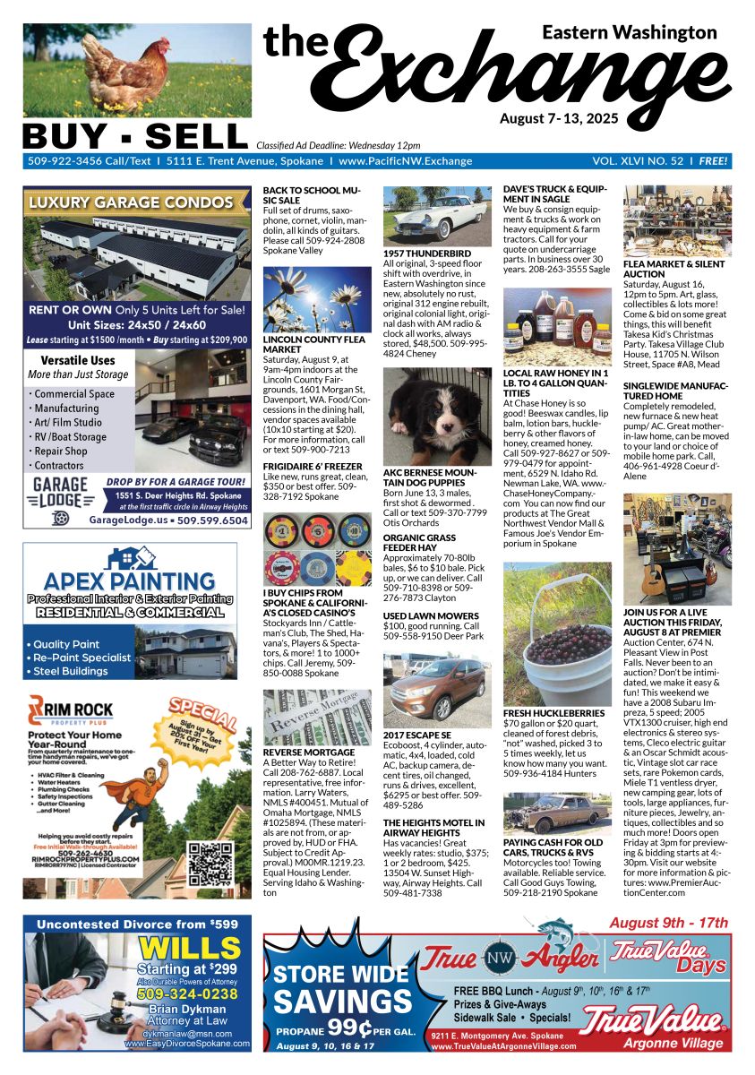Front cover of Eastern Washington edition of the Exchange