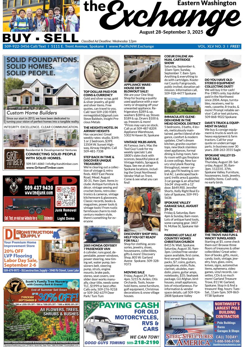 Front cover of Eastern Washington edition of the Exchange