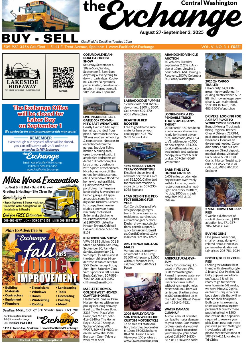 Front Cover of the Wenatchee/Moses Lake edition of the Exchange