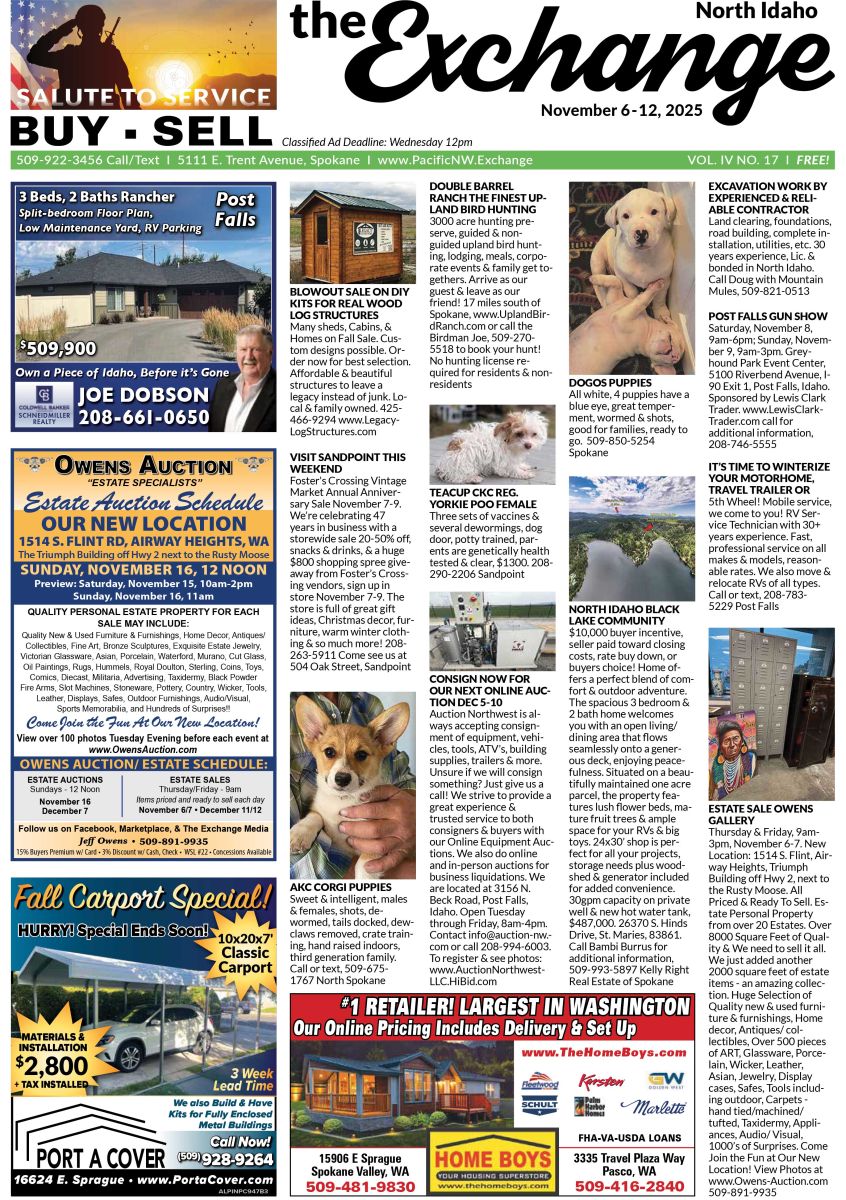 Front Cover of the North Idaho edition of the Exchange