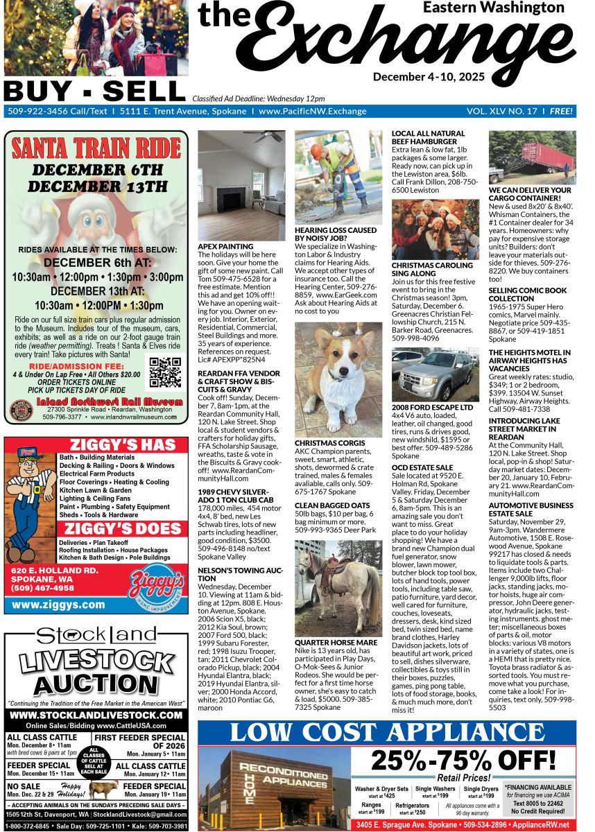 Front cover of Eastern Washington edition of the Exchange