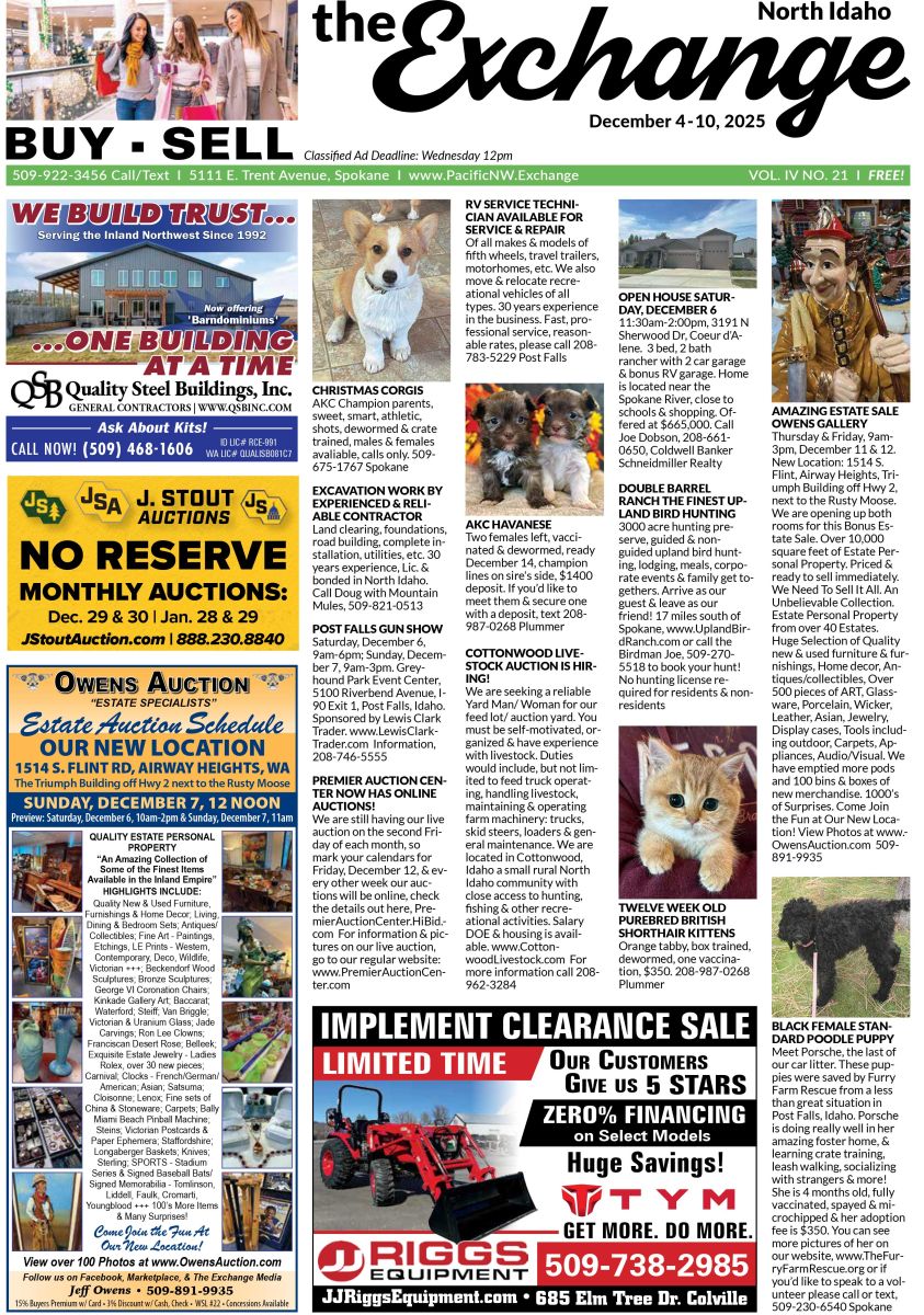 Front Cover of the North Idaho edition of the Exchange