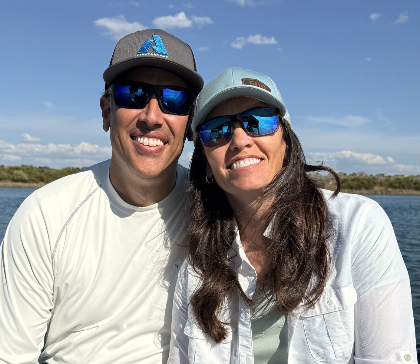 Brian and Melinda Anantatmula after a successful bass fishing trip at Moses Lake near Goat Island.